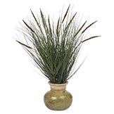 27 inch Grass and Mini Cattails in Vase