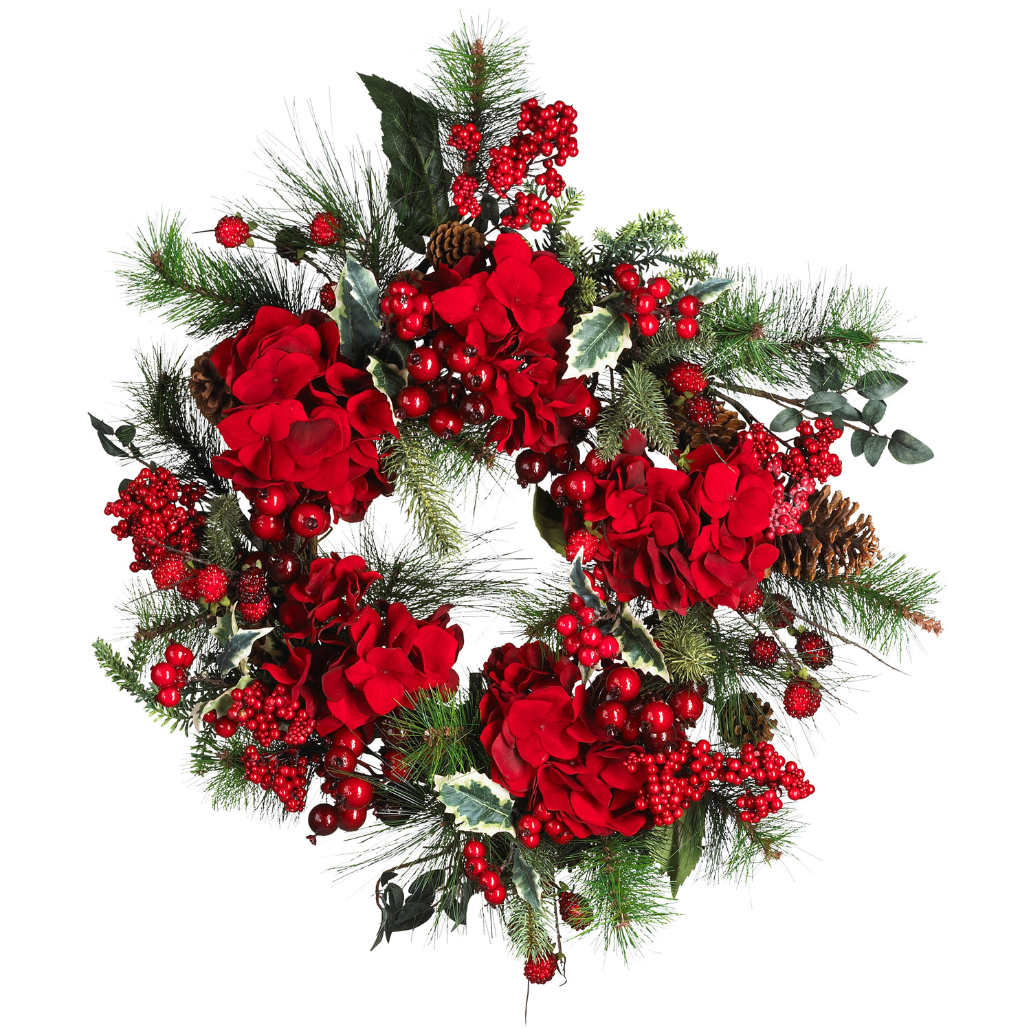 inch Hydrangea Holiday Wreath