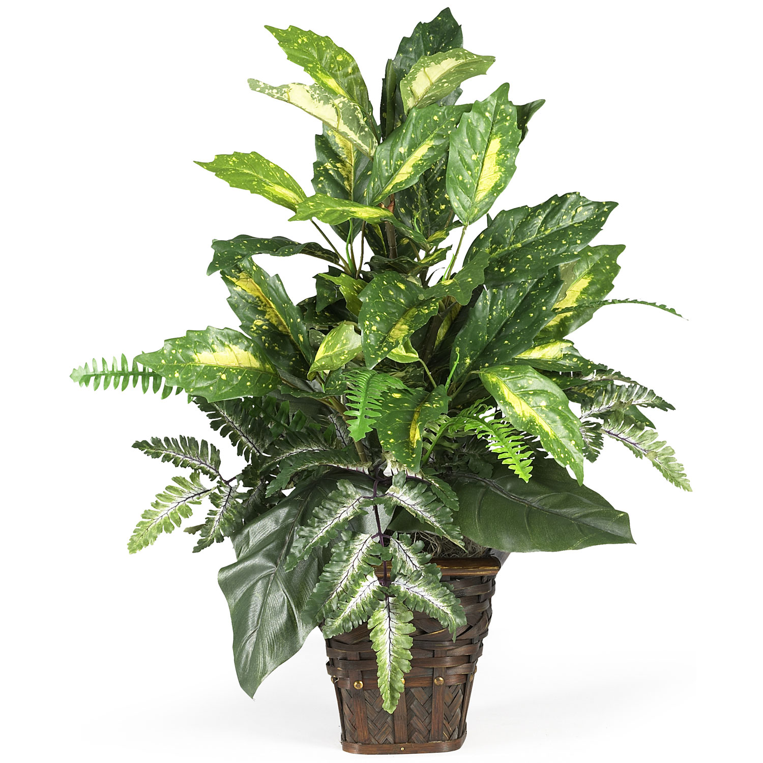 26 inch Mixed Greens in Wicker Planter