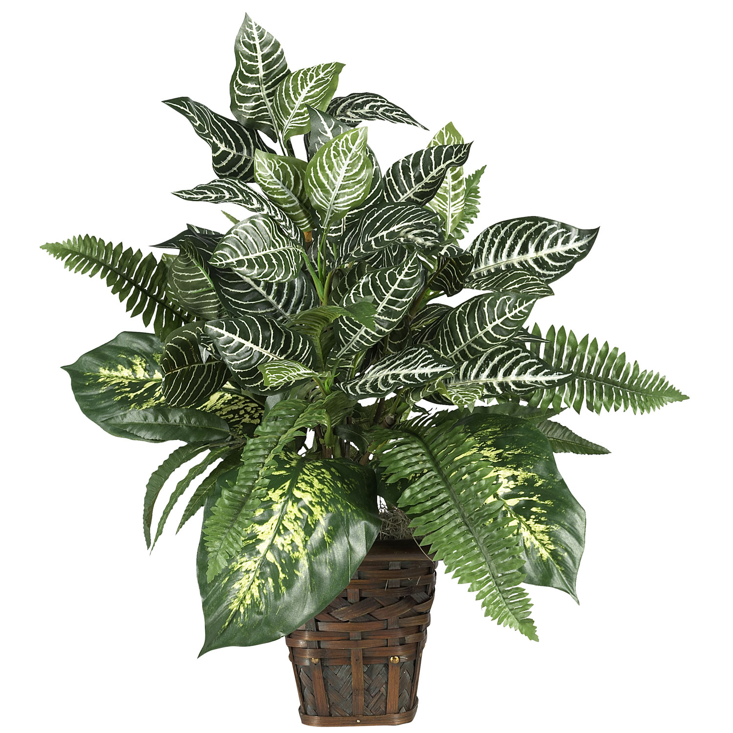 26 inch Mixed Greens in Wicker Planter