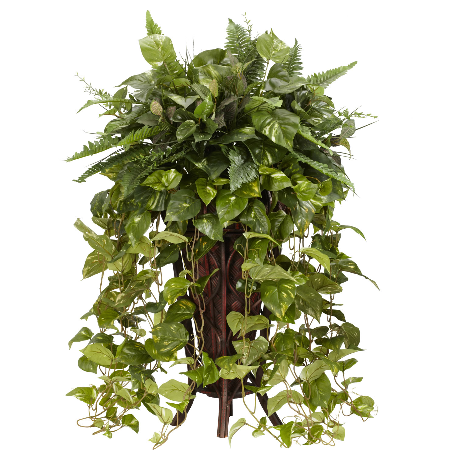 3 Foot Vining Mixed Greens In Decorative Stand
