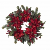 24 inch Poinsettia and Berry Wreath