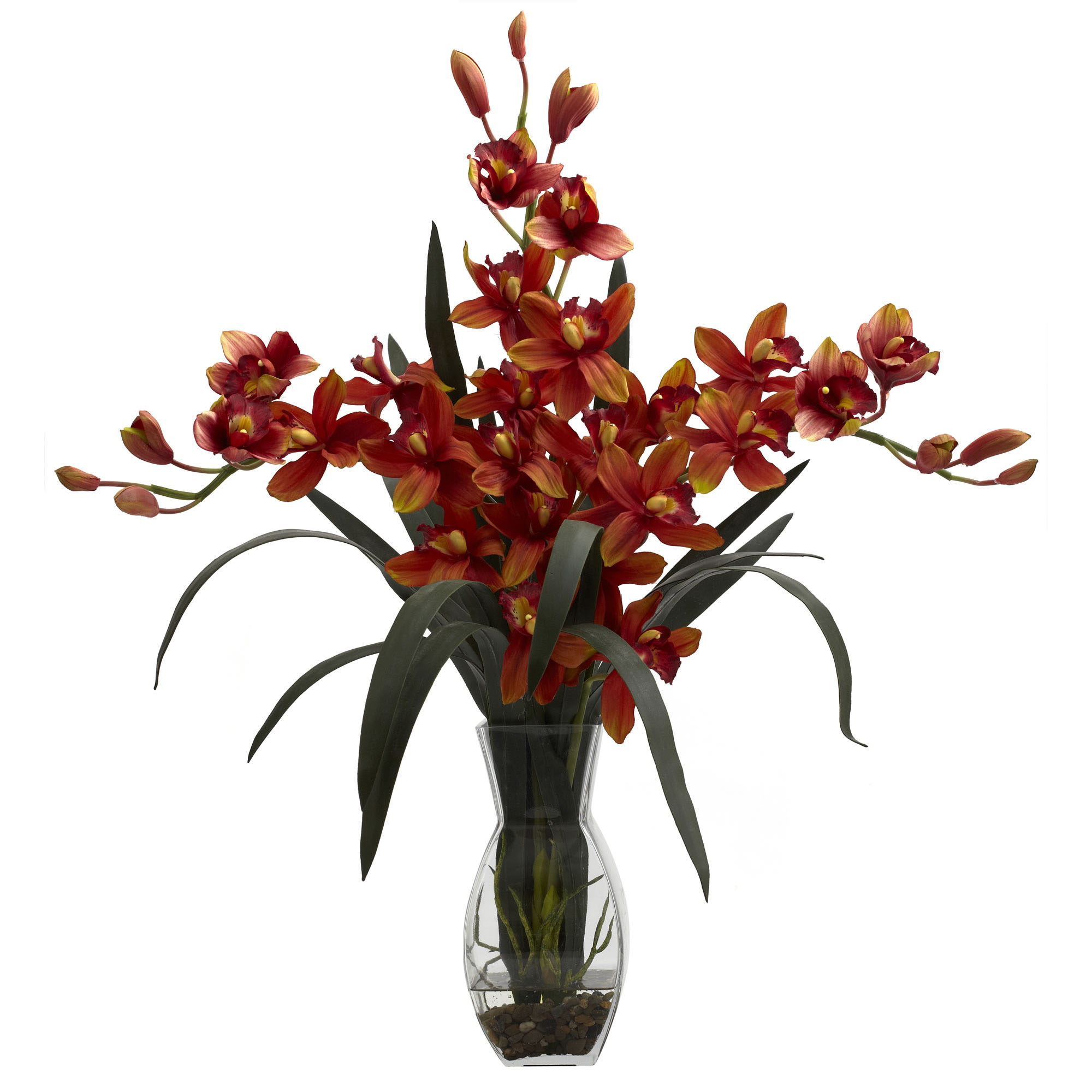 29 Inch Triple Cymbidium Orchid Arrangement In Vase 1322