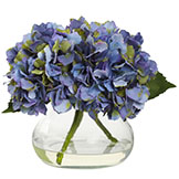 8.5 inch Silk Indoor Blooming Hydrangea in Decorative Vase