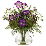 15 inch Silk Indoor Mixed Morning Glory in Decorative Vase