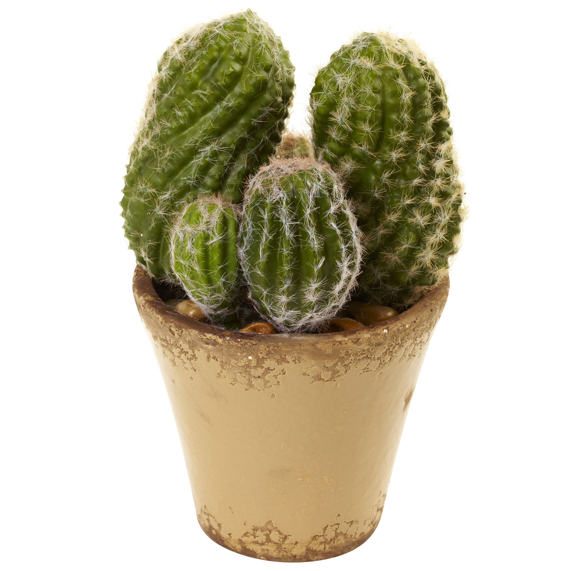 11.5 Inch Indoor Silk Cactus Garden In Decorative Ceramic Planter