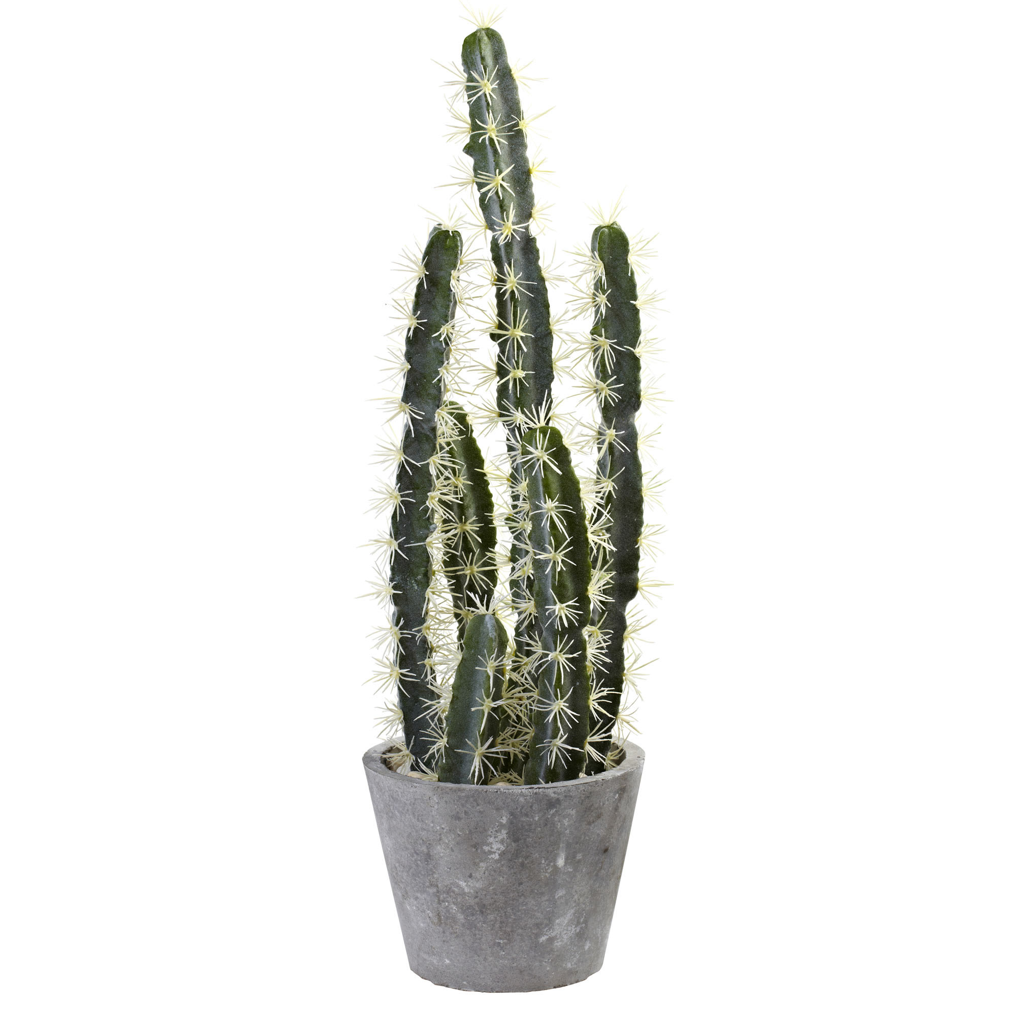 27.5 Inch Decorative Indoor Silk Cactus Garden In Cement Planter