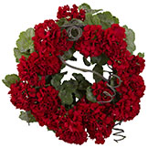 17 inch Indoor Silk Geranium Wreath