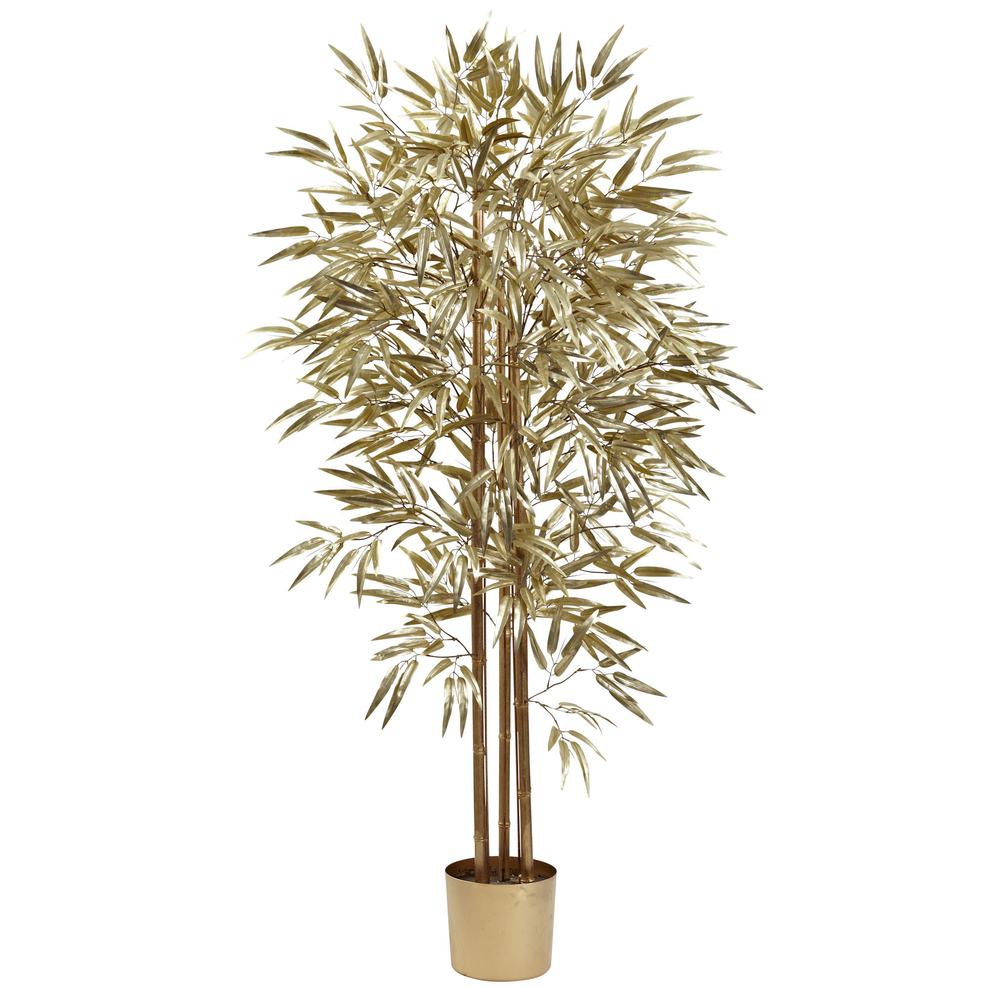 5 foot Indoor Silk Golden Bamboo Tree with 880 Leaves Potted 5395
