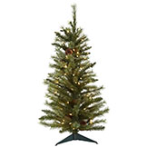 3 foot Christmas Tree with Pine Cones & Clear Lights