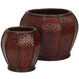 Rounded Weave Decorative Planters (Set of 2: Multiple Sizes)