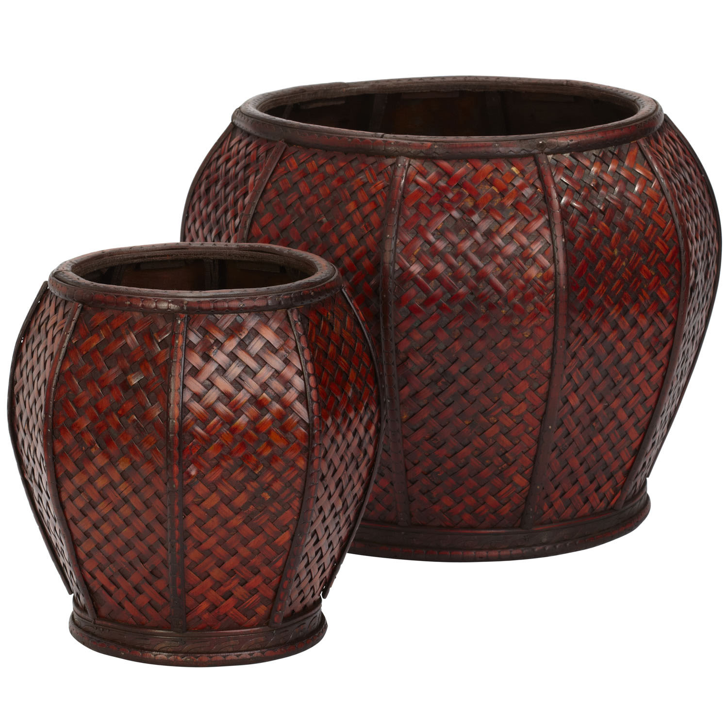 Rounded Weave Decorative Planters (Set of 2: Multiple Sizes)