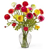 Silk Gerber Daisy and Ranunculus Acrylic Arrangement