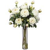 Silk Peonies with Cylinder Vase