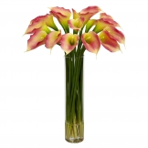 Silk Calla Lillies with Tall Cylinder Vase