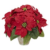 Silk Poinsettia in Ceramic Vase