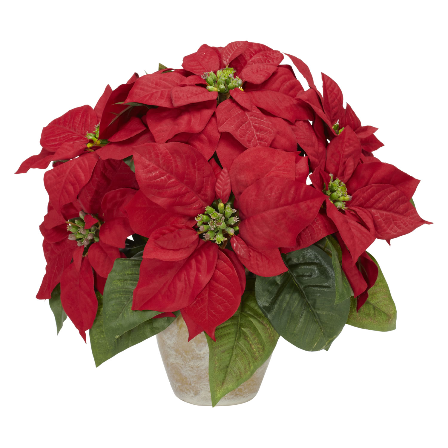 Silk Poinsettia in Ceramic Vase 1268
