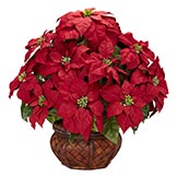 Silk Poinsettia with Decorative Planter