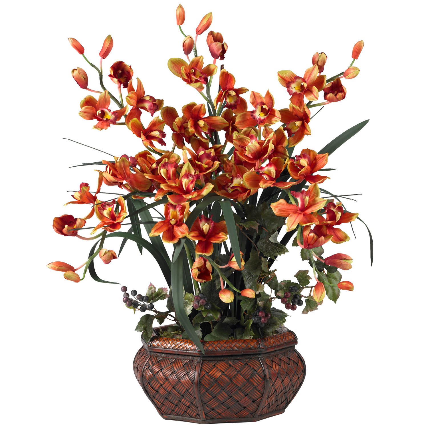 Large Cymbidium Orchid Silk Flower Arrangement  1199