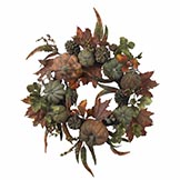 24 inch Pumpkin and Gourd Wreath