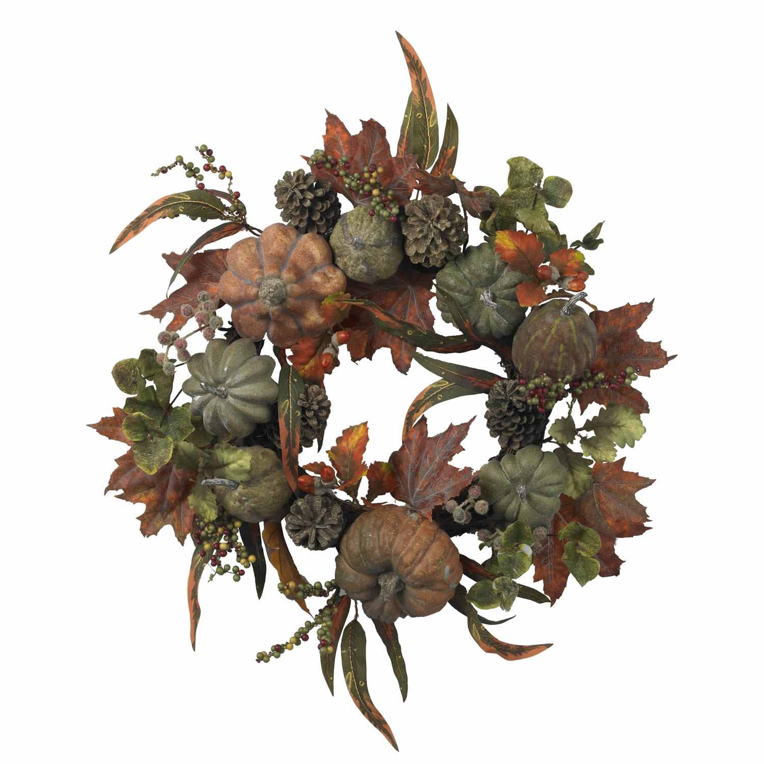 24 inch Pumpkin and Gourd Wreath