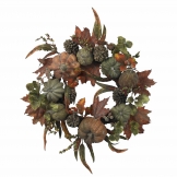 24 inch Pumpkin and Gourd Wreath