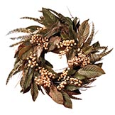 24 inch Feather and Berry Wreath