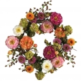 24 inch Mixed Peony Wreath