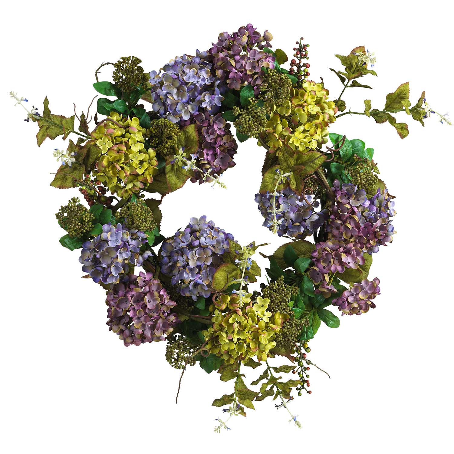 24 Inch Mixed Hydrangea Wreath