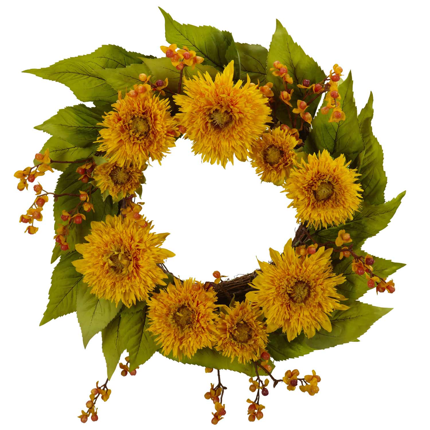 22 inch Golden Sunflower Wreath