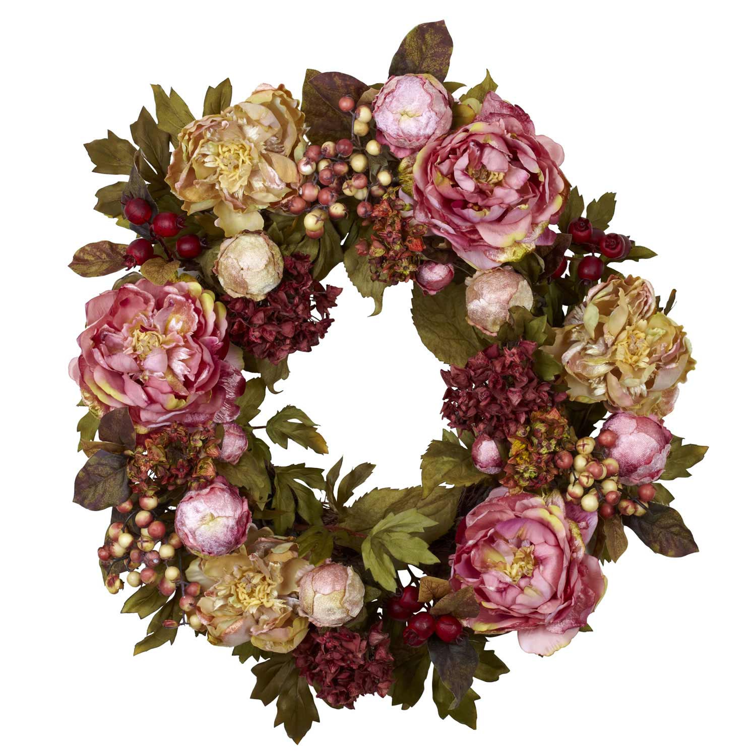 24 inch Peony Hydrangea Wreath