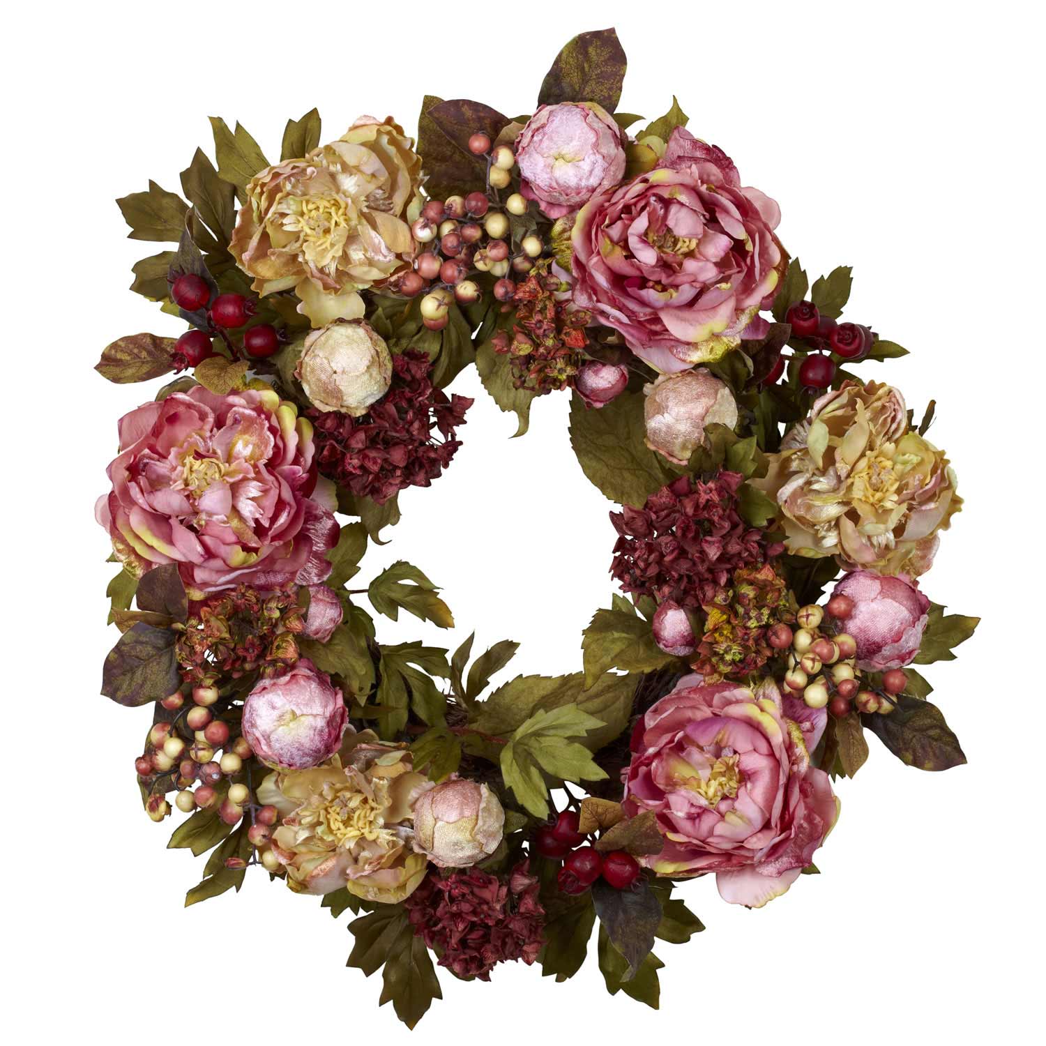 24 Inch Peony Hydrangea Wreath