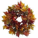 24 inch Artificial Maple and Berry Wreath