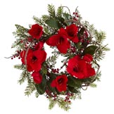 24 inch Artificial Amaryllis Wreath