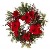 24 inch Artificial Amaryllis Wreath