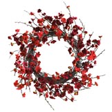 24 inch Artificial Plum Blossom Wreath