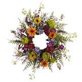 24 inch Artificial Spring Garden Wreath in Twig Base