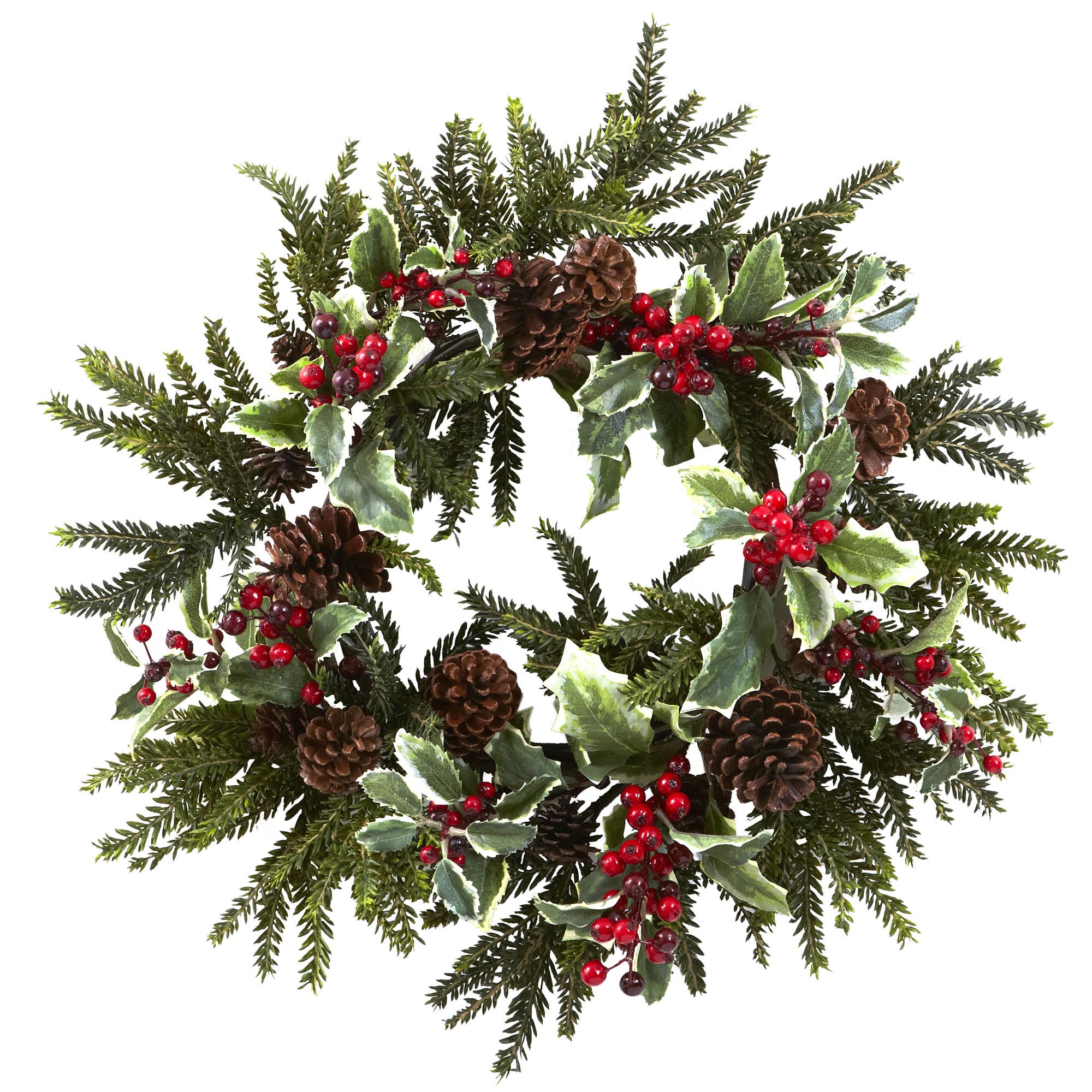 22 Inch Artificial Holly Berry Wreath
