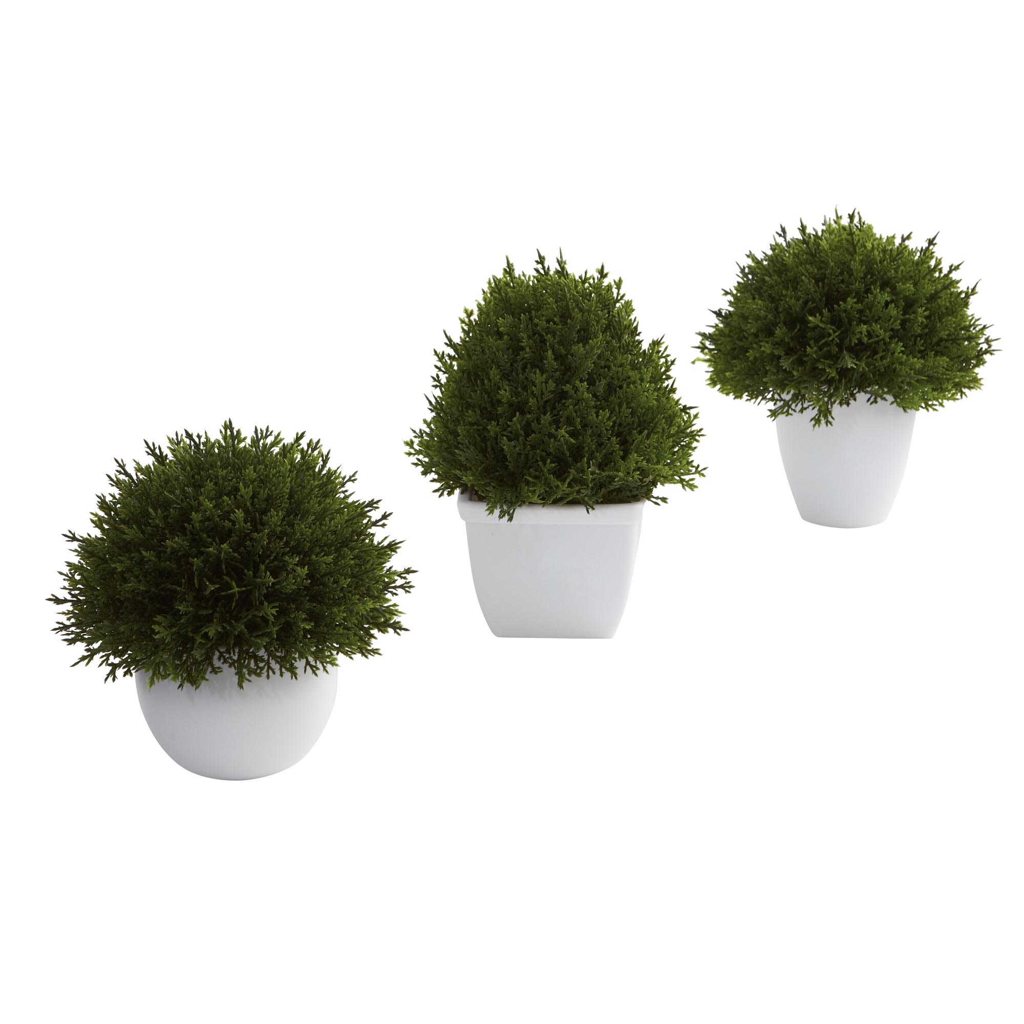 5 & 6 Inch Artificial Mixed Cedar Topiary Collection (set Of 3)