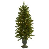 4 foot Artificial Christmas Tree in Urn: Clear Lights