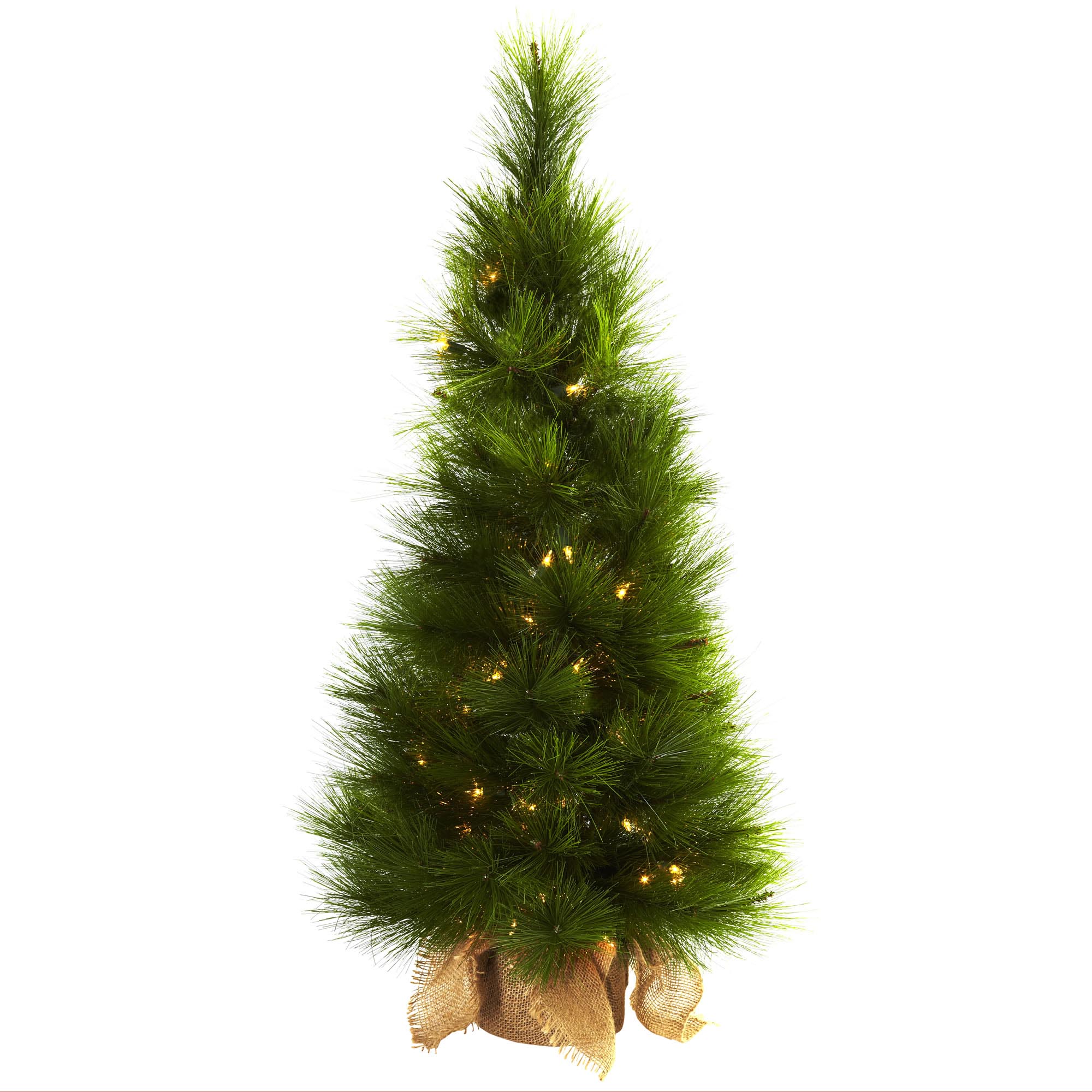 3 Foot Artificial Christmas Tree In Burlap Bag: Clear Lights
