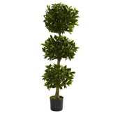 5 foot Outdoor Silk Triple Bay Leaf Topiary