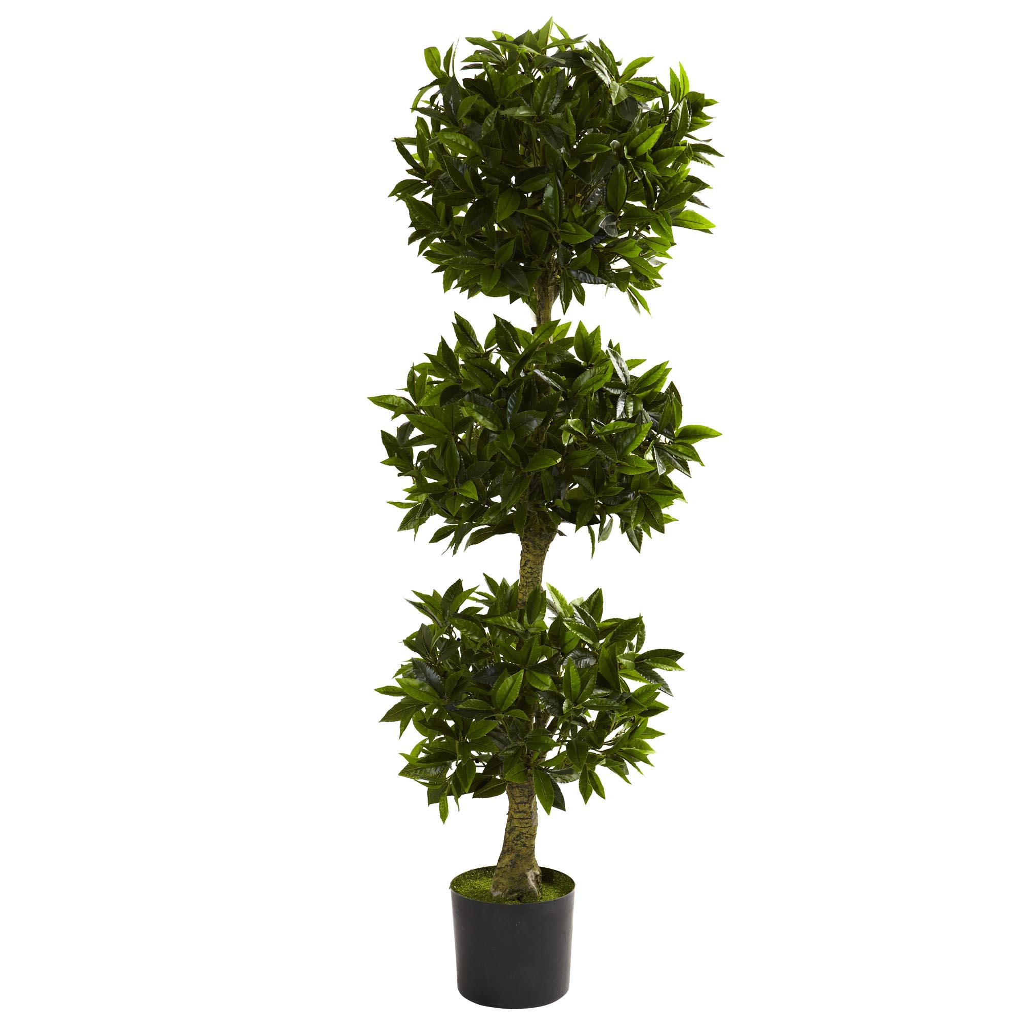 5 Foot Outdoor Silk Triple Bay Leaf Topiary