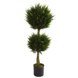 4 foot Outdoor Double Ball Cypress Topiary: Potted