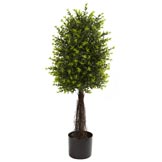 35 inch Artificial Ixora Topiary: Limited UV