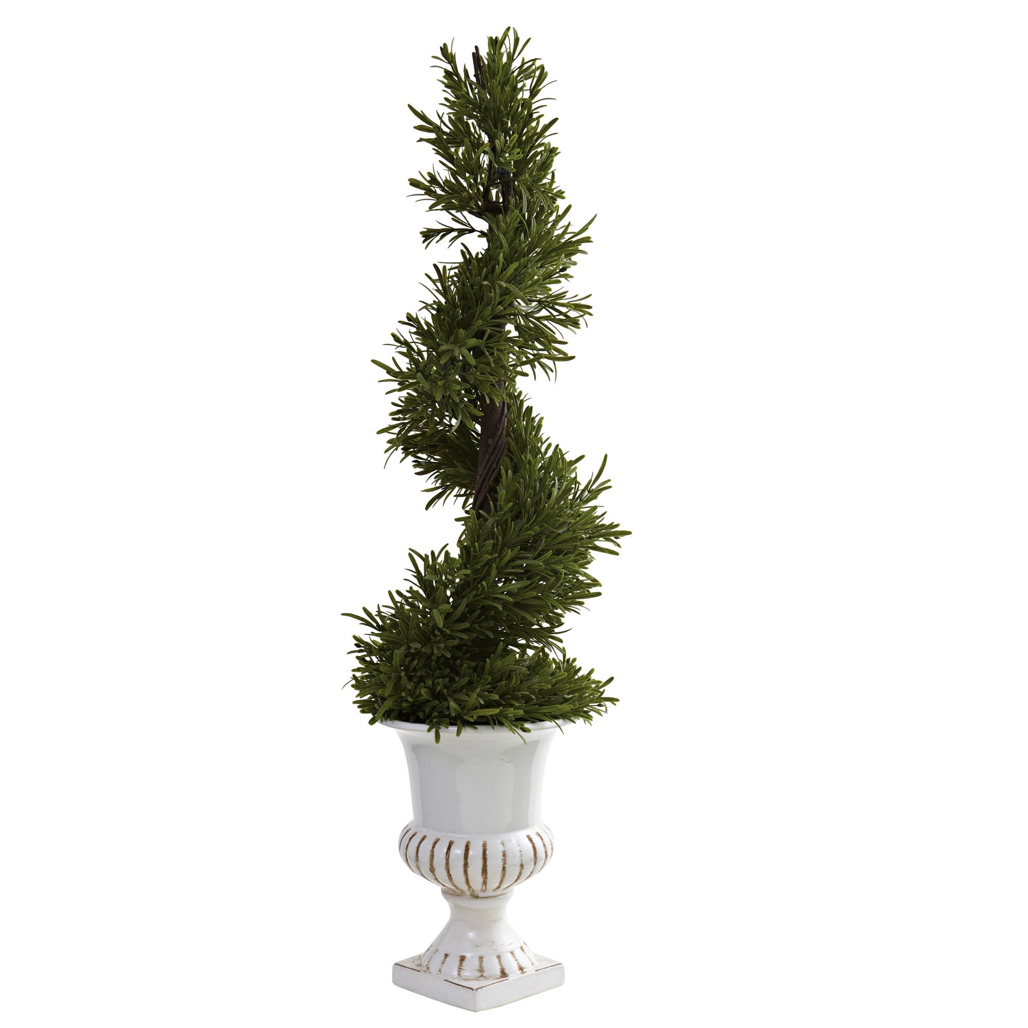 3 Foot Artificial Rosemary Spiral In Urn