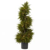 43 inch Artificial Cedar Spiral Topiary with Lights