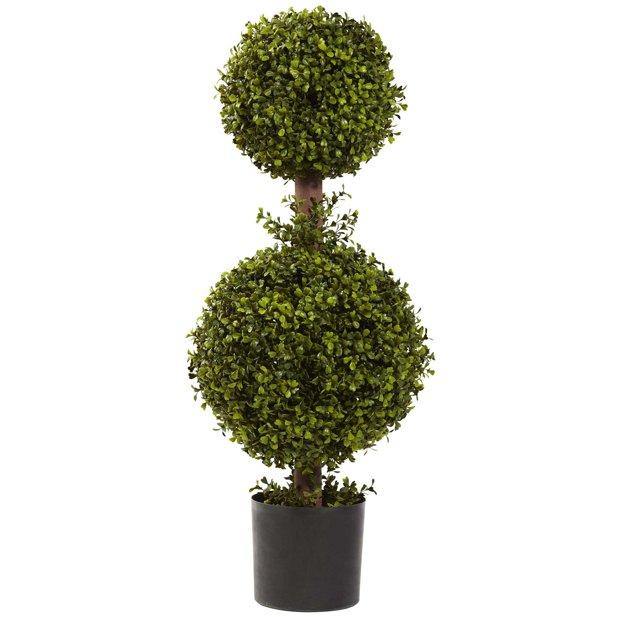 35 Inch Artificial Double Boxwood Topiary: Potted