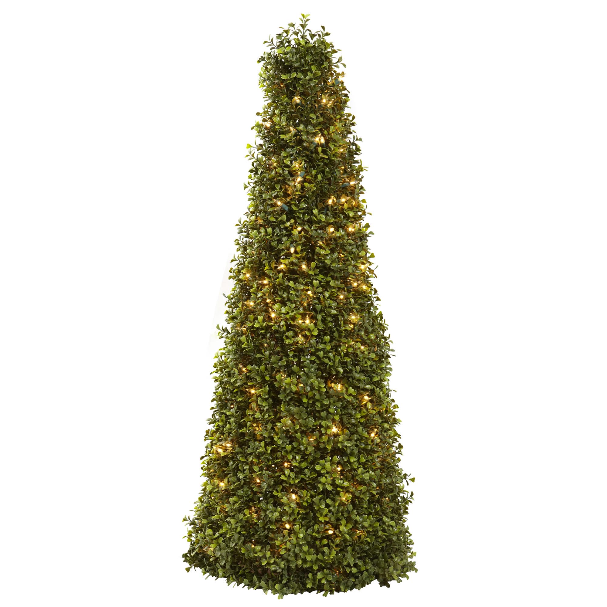 39 Inch Artificial Boxwood Cone With Lights