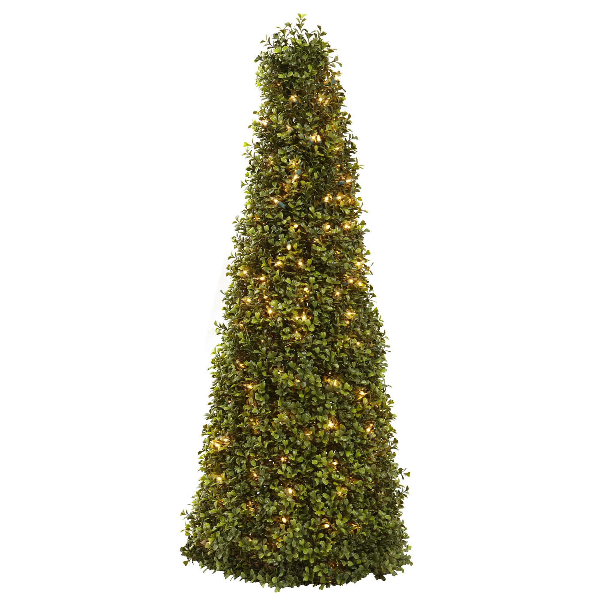 inch Artificial Boxwood Cone with Lights